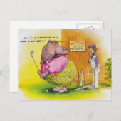 Carte Postale golf hippo gras (Devant / Derrière)