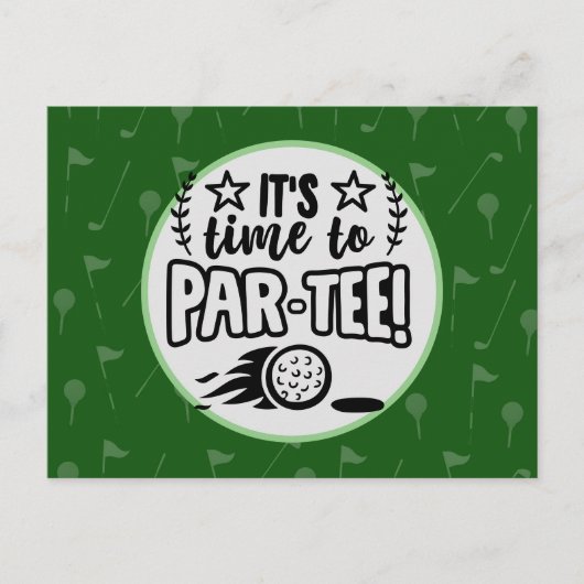 Carte Postale Golf Il est temps de jouer au golf sur green (Devant)