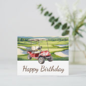 Carte Postale Golf Joyeux Anniversaire Golfing (Debout devant)