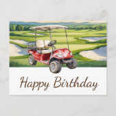 Carte Postale Golf Joyeux Anniversaire Golfing (Devant)