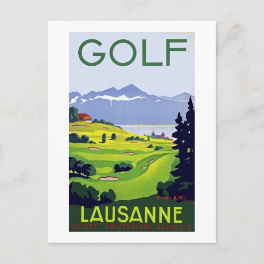 Carte Postale Golf ~ Lausanne (Devant)