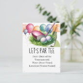 Carte Postale Golf Let’s Par avec balle de golf et vin (Debout devant)