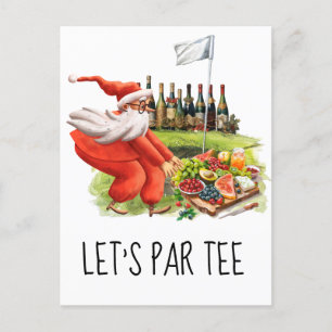 Carte Postale Golf Let’s Par avec drapeau de golf sur vert