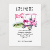 Carte Postale Golf Let’s Par avec drapeau de golf sur vert (Devant)