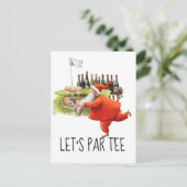 Carte Postale Golf Let’s Par avec drapeau de golf sur vert (Debout devant)