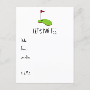 Carte Postale Golf Let’s Par avec drapeau de golf sur vert