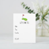 Carte Postale Golf Let’s Par avec drapeau de golf sur vert (Debout devant)
