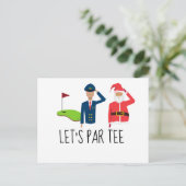 Carte Postale Golf Let’s Par tee Christmas party pour pilote (Debout devant)