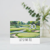 Carte Postale Golf Let's Par tee 30e anniversaire pour la fête (Debout devant)