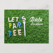 Carte Postale Golf Let's Par tee avec tee blanc est en vert (Devant)