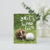 Carte Postale Golf Let's Par Tee Golfer Christmas Party (Debout devant)