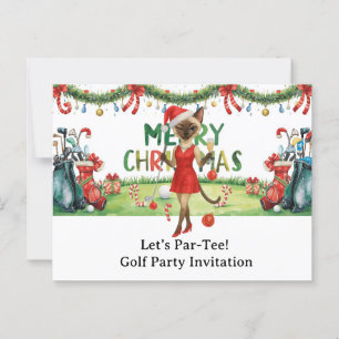 Carte Postale Golf Let's Par Tee Noël Party pour Golfer