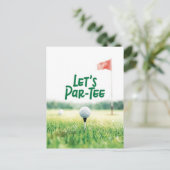 Carte Postale Golf Let's Par Tee pour golfeur (Debout devant)