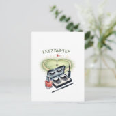 Carte Postale Golf Let's Par Tee pour golfeuse (Debout devant)