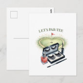 Carte Postale Golf Let's Par Tee pour golfeuse (Devant / Derrière)