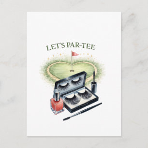 Carte Postale Golf Let's Par Tee pour golfeuse