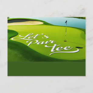 Carte Postale Golf Let's Par tee sur le green de putting
