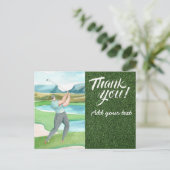 Carte Postale Golf Merci avec golf golfer golf sur vert (Debout devant)
