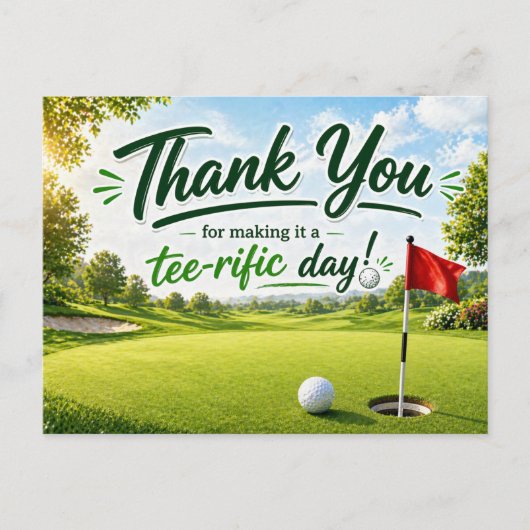 Carte Postale Golf Merci pour cette journée formidable (Devant)
