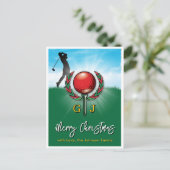 Carte Postale Golf Monogram Joyeux Noël-Dessin de vacances (Debout devant)