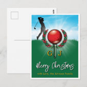 Carte Postale Golf Monogram Joyeux Noël-Dessin de vacances (Devant / Derrière)