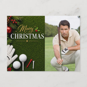 Carte Postale Golf Noël Créez votre propre photo golfeur