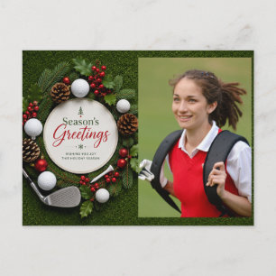 Carte Postale Golf Noël Créez votre propre photo golfeur