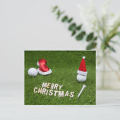 Carte Postale Golf Noël Vacances et golf ball et Santa Hat (Debout devant)