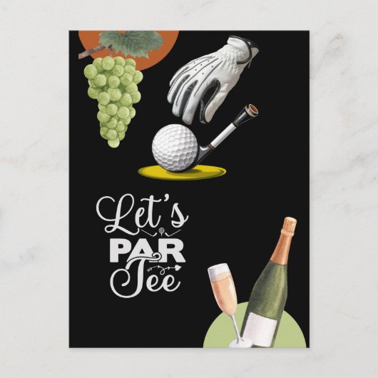 Carte Postale Golf par tee golfer party enregistrer la date (Devant)