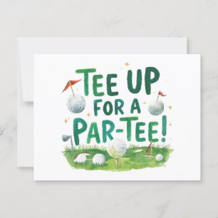 Carte Postale Golf party drôle dire tee up pour par tee