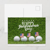 Carte Postale Golf pour le 4 juillet HAPPY Independence Day Amer (Devant / Derrière)