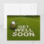 Carte Postale Golf Prompt rétablissement envoie des vœux pour go (Devant / Derrière)