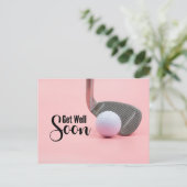 Carte Postale Golf Prompt rétablissement pour femme golfeuse thè (Debout devant)