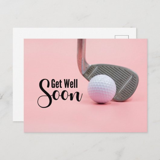 Carte Postale Golf Prompt rétablissement pour femme golfeuse thè (Devant / Derrière)