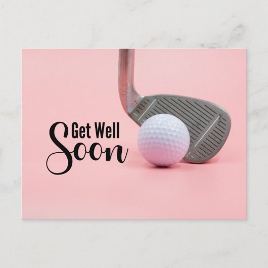 Carte Postale Golf Prompt rétablissement pour femme golfeuse thè (Devant)
