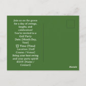 Carte Postale Golf Réglons le Par pour le Golfeur (Dos)