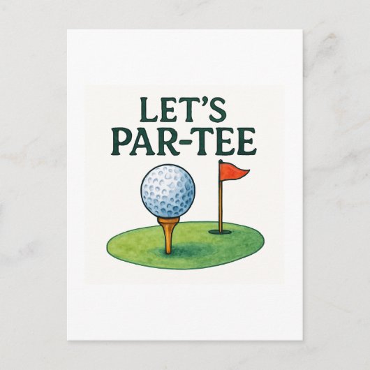 Carte Postale Golf Réglons le Par pour le Golfeur (Devant)