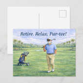 Carte Postale Golf Retirement Game. Set. Retired Keepsake Golfer (Devant / Derrière)