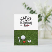 Carte Postale Golf Saint Valentin avec balles de golf pour Golfe (Debout devant)