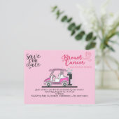 Carte Postale Golf sauve la date Sensibilisation au cancer du se (Debout devant)