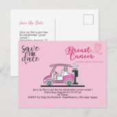 Carte Postale Golf sauve la date Sensibilisation au cancer du se (Devant / Derrière)