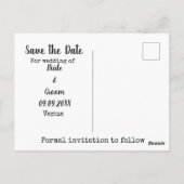 Carte Postale Golf Sauvez la date avec balle de golf et fleurs (Dos)