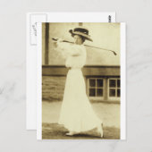 Carte Postale GOLF STYLE ! - 1908 Champion du golf féminin (Devant / Derrière)
