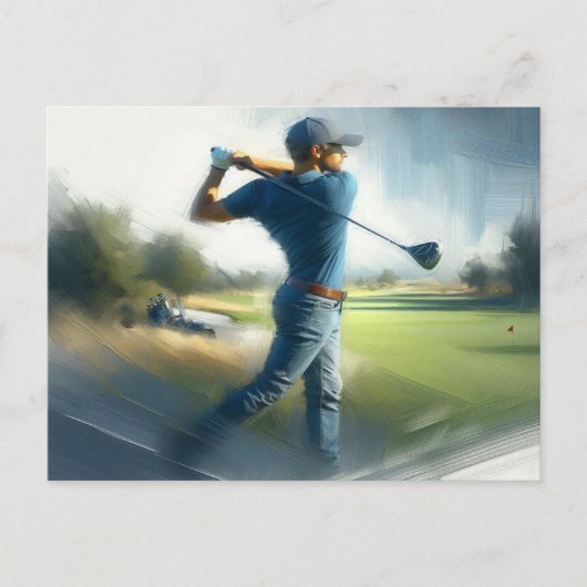Carte Postale Golf Swing, (Devant)