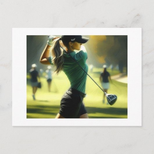 Carte Postale Golf Swing et Miss, (Devant)