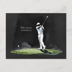 Carte Postale Golf sympathie « Avec mes plus sincères condoléanc