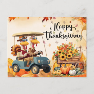 Carte Postale Golf Thanksgiving Accueil d'automne pour Golfer