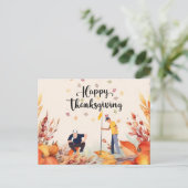 Carte Postale Golf Thanksgiving Accueil d'automne pour Golfer (Debout devant)