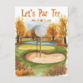 Carte Postale Golf Thanksgiving Party Autumn Golf Course (Devant)