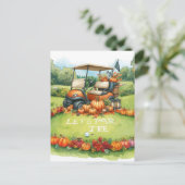 Carte Postale Golf Thanksgiving thème pour golfeur (Debout devant)